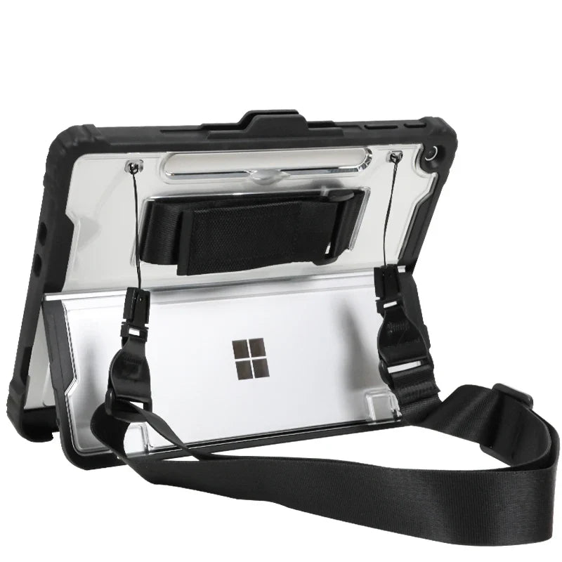 Coque de protection pour Surface Pro et Go - étui antichoc pour tablette avec bandoulière réglable et compartiments de rangement | Sansoti