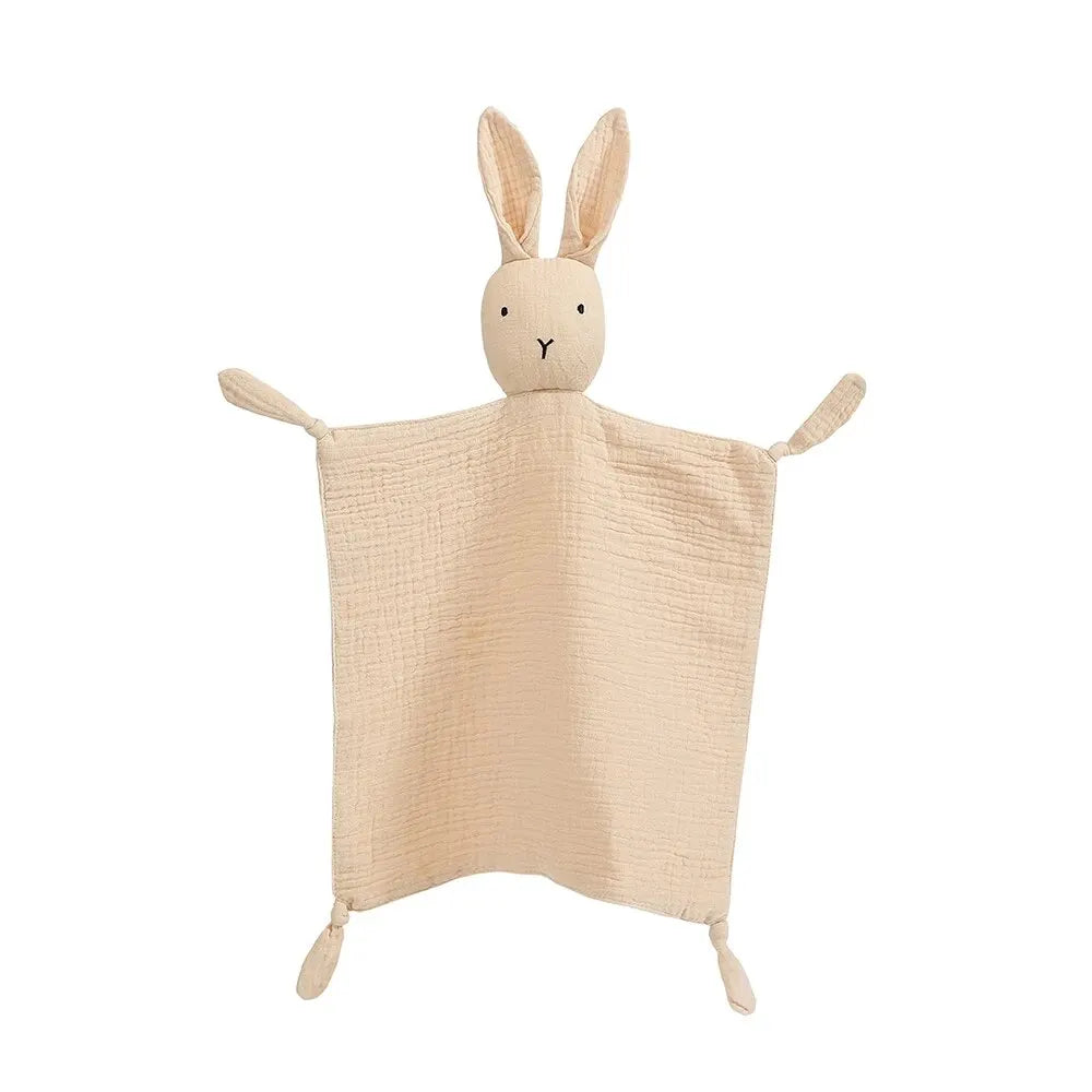 Doudou en coton avec tête d’animal pour bébé | Aide au sommeil douce pour nouveau-nés, cadeau de naissance, doudou réconfortant, jouet | Sansoti