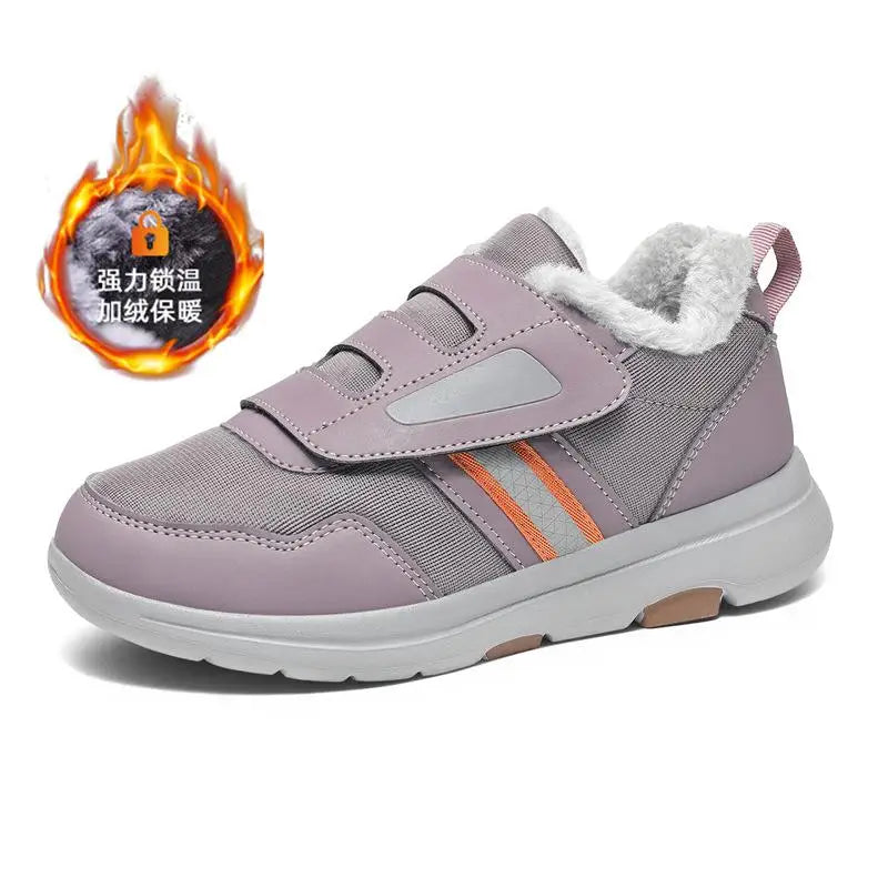 Wandelschoenen Dames Winter Verstelbare Klittenband Extra Breed Voetbed Schokdempend Comfortschoenen | Sansoti