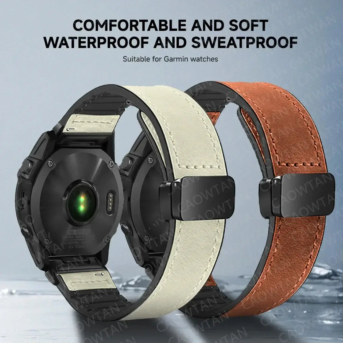 Leather Smartwatch Band with Magnetic Closure Quick-Release System 20mm 22mm 26mm Wristband Universal | Sansoti