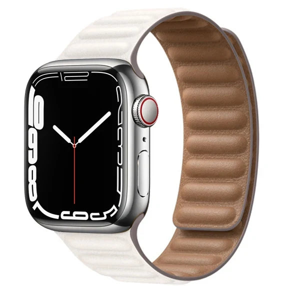 Leather Watch Band with Magnetic Closure 38-49mm Adjustable Smartwatch Accessory Wristband Stylish | Sansoti