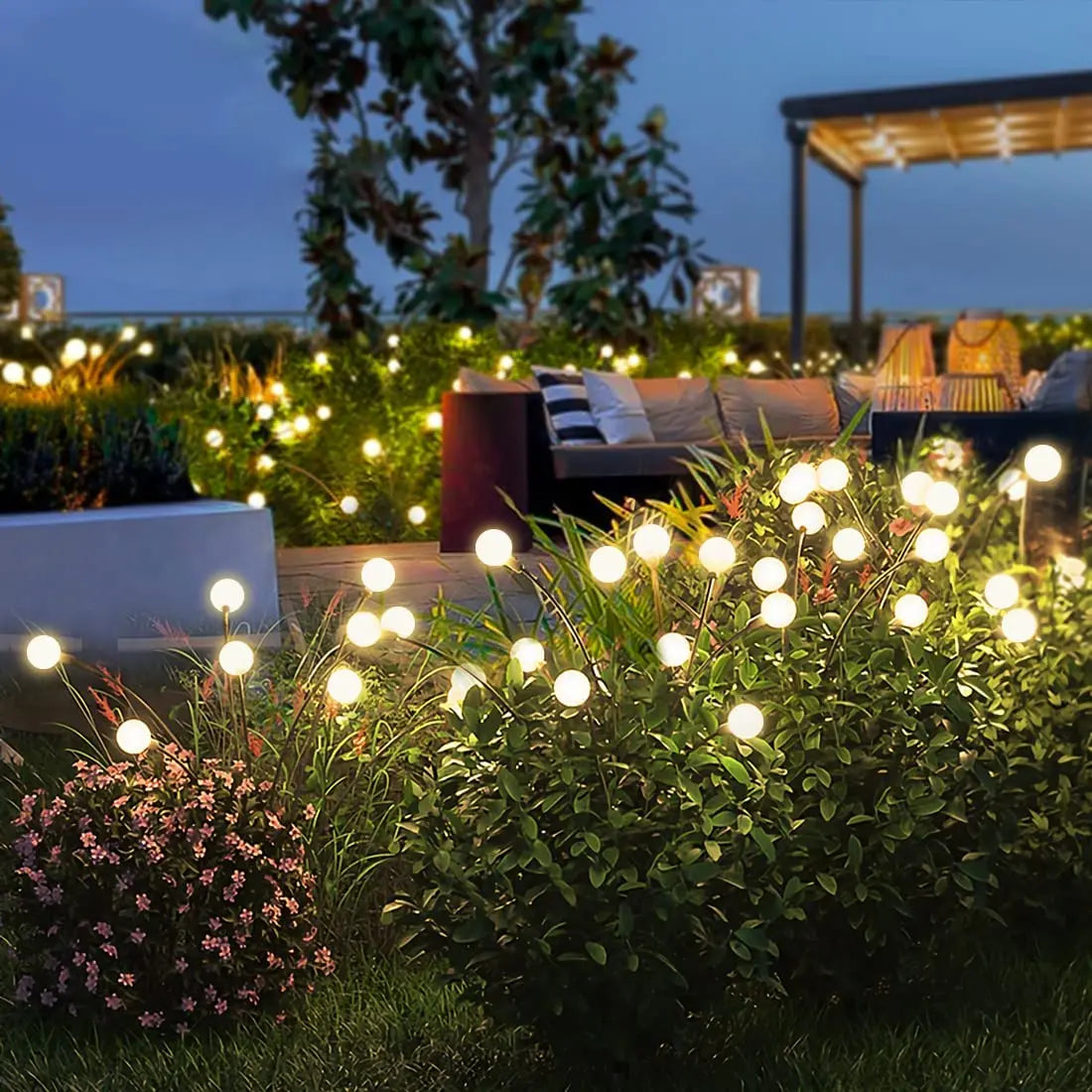 Glühwürmchen Gartenlampe Solarenergie 20 LED Warmweiß Außenlampe | Sansoti