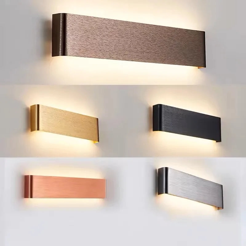 LED Wall Light Modern Aluminum Acrylic 30cm Warm White Black Gold Bedroom Hallway Bathroom Minimalist Design | Sansoti