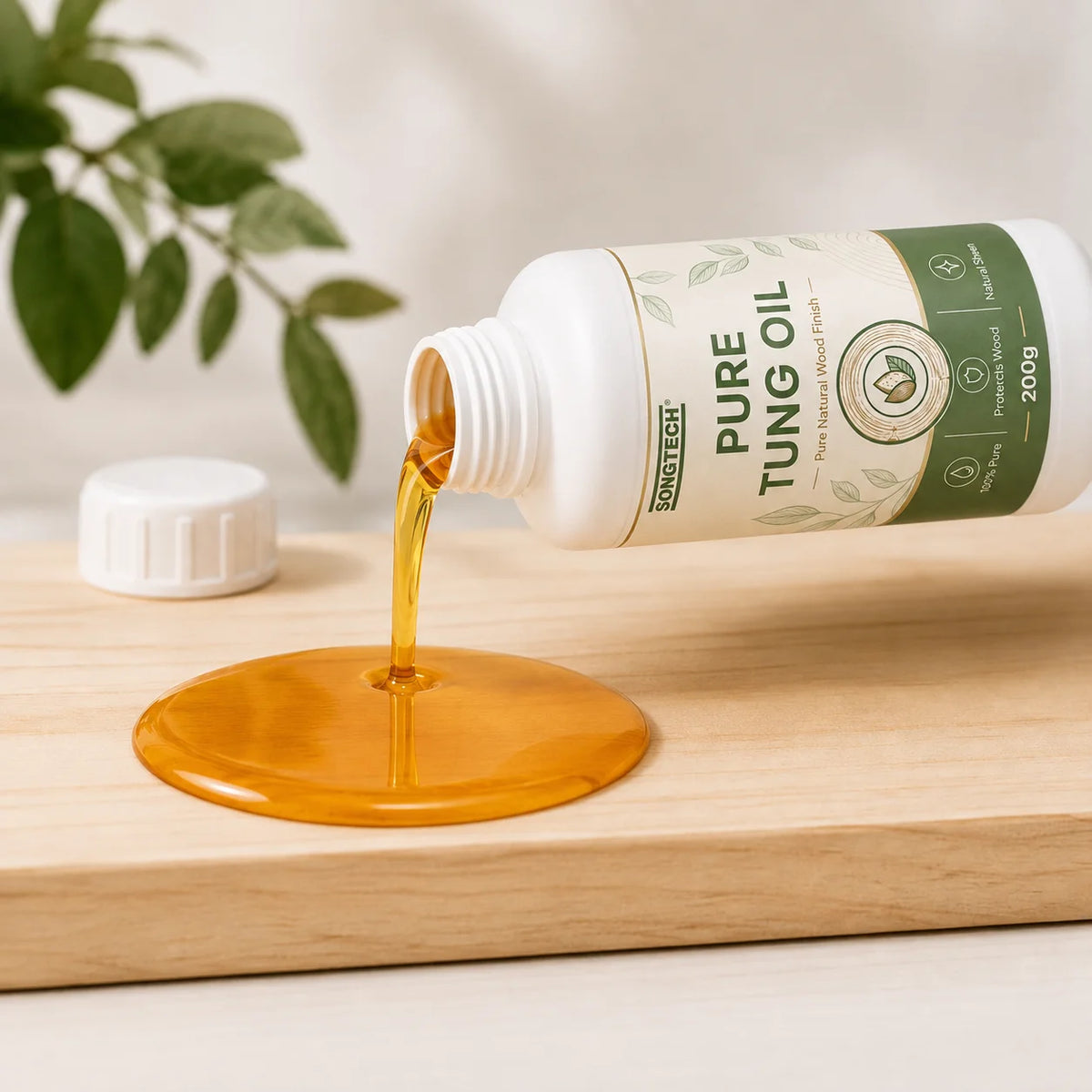 Tung oil for wood care 200g Natural Finish Furniture Cutting Boards Countertops Floors Wood Care | Sansoti