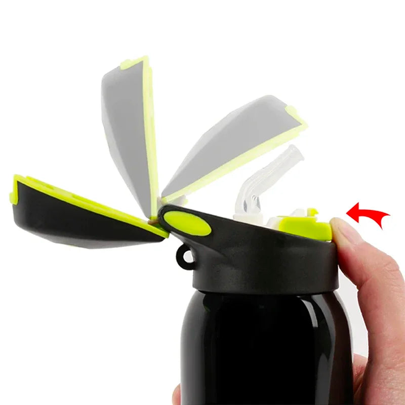 Thermosfles Fiets 500ml Dubbelwandig RVS Drinkfles Sportdop Draagkoord Isolatie Temperatuurbehoud Waterfles | Sansoti