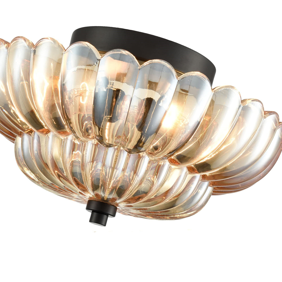 Retro-Deckenlampe aus Glas – bernsteinfarben oder klar – nostalgische Stimmungsbeleuchtung für Küche, Wohnzimmer, Esszimmer – Vintage-Design – E27-Fassung | Sansoti