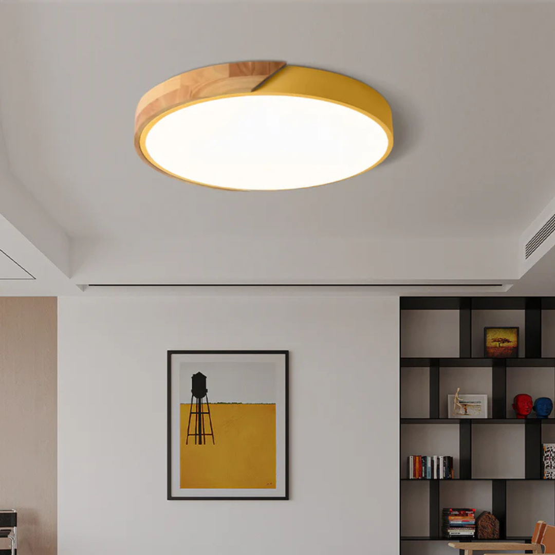 Deckenlampe Holz Skandinavisch LED Rund 23 oder 30cm Modernes Design