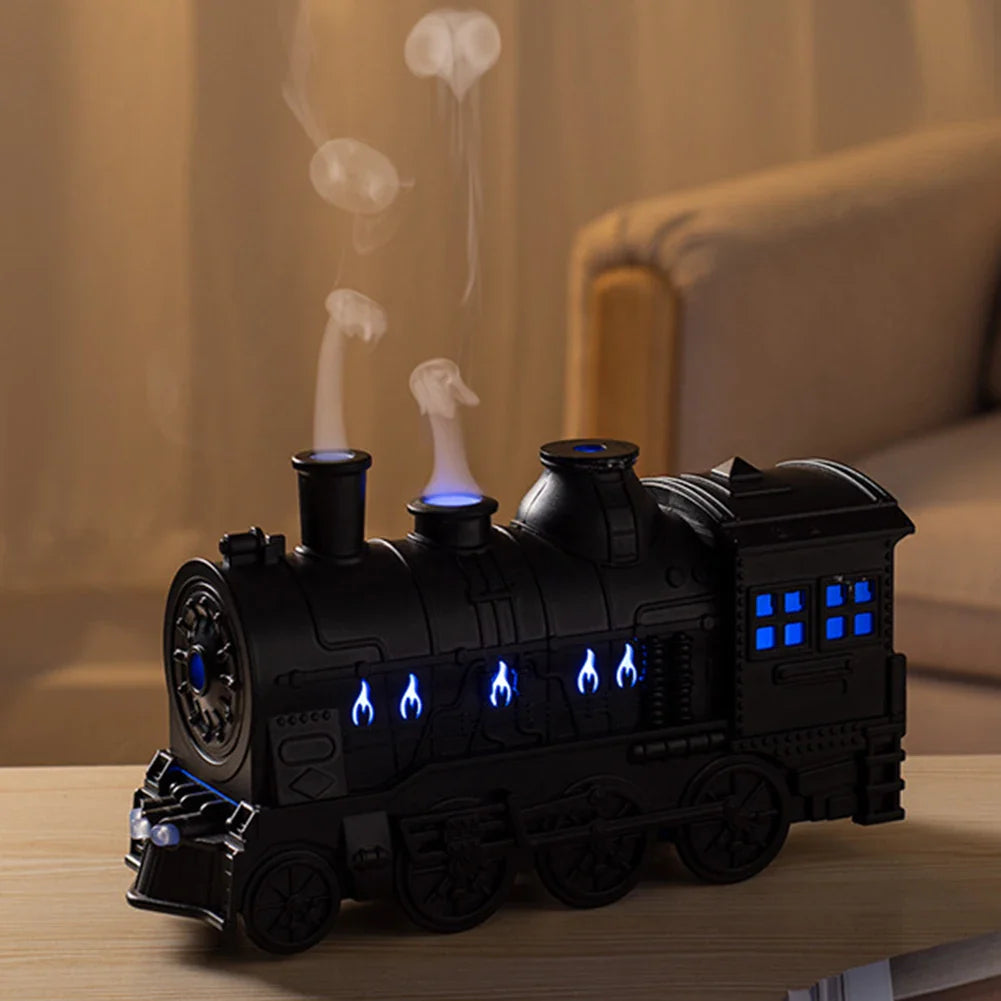 Ultrasonic Train-Shaped Humidifier – Quiet Air Freshener for Bedroom – Compact Mist Sprayer with LED – Portable Mist Maker – Decorative Humidification | Sansoti