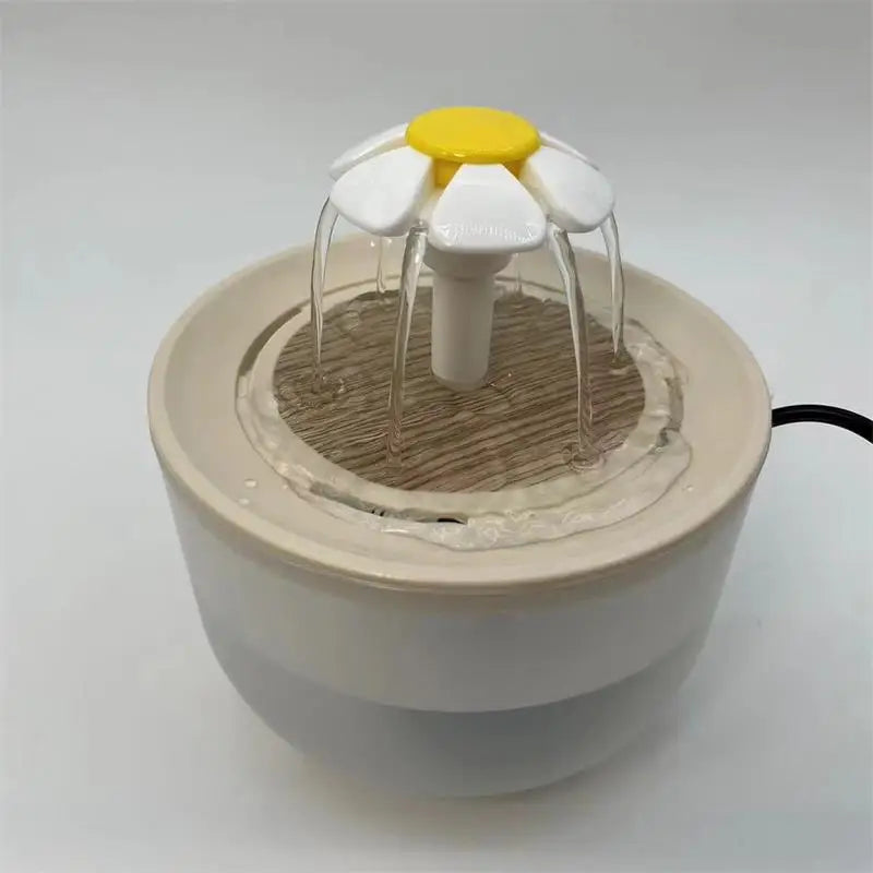 Elektrischer Katzenbrunnen 1,2L mit leiser Wasserpumpe, USB-aufladbar, mit Filter, Wassernapf für Haustiere | Sansoti