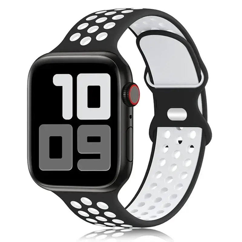 Silikonowy pasek do smartwatcha – oddychający pasek sportowy w dwóch kolorach do zegarków 38mm–49mm, unisex | Sansoti