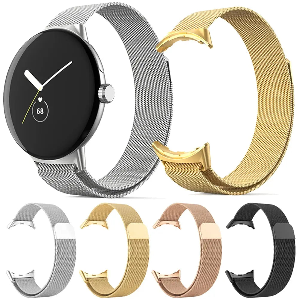 Magnetisches Stahlarmband für Smartwatch, 41 mm, 45 mm, Edelstahl, verstellbares Mesh-Armband | Sansoti
