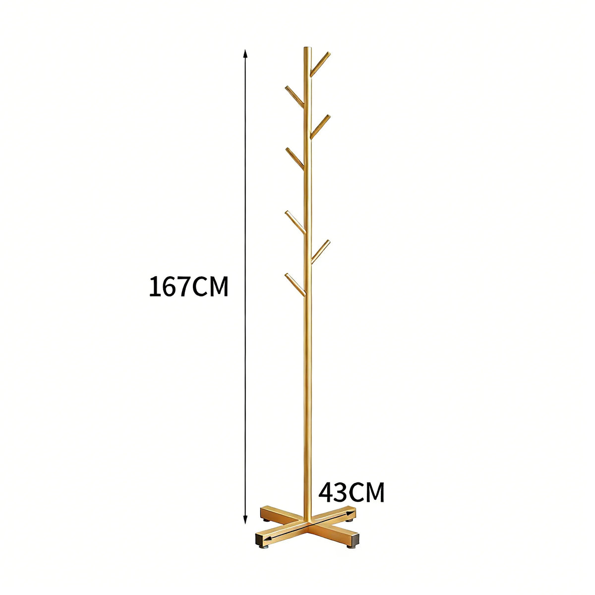 Standing Coat Rack Metal Black 167cm 8 Hooks Bedroom Hall Floor-standing Clothes Rack Non-slip Jackets Hanging System Wardrobe Stand | Sansoti