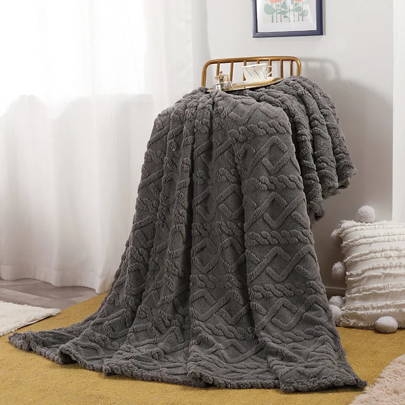 Flanellplaid Einfarbige Weiche Polyesterd Decke Wärme Wohnzimmer Schlafzimmer Reisen Vielseitig Komfortabel Stilvoll | Sansoti