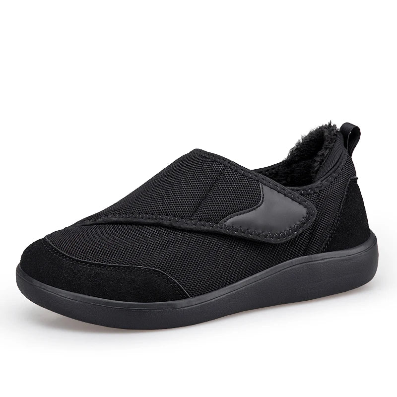 Orthopädische Winterschuhe mit weiter Passform, warm gefüttert, verstellbarem Klettverschluss und hohem Komfort für Herren und Damen | Sansoti