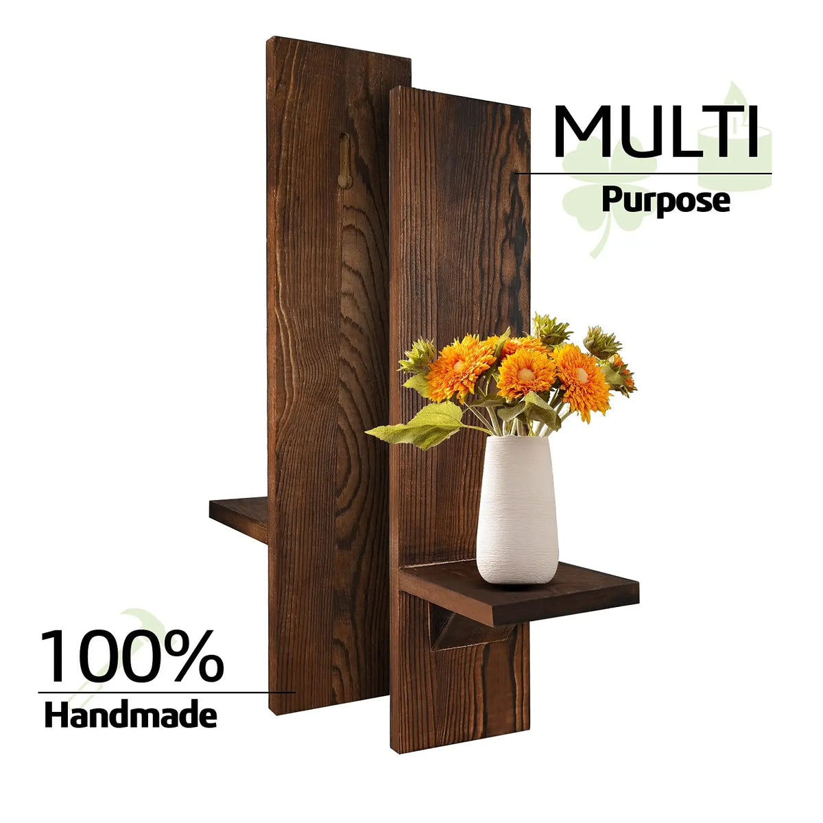 Japandi Wandkerzenhalter Holz Rustikal Set 2 Stück Wandmontage Kerzenhalter Wohnzimmer Schlafzimmer Vintage Wanddekoration Säulenkerzenhalter | Sansoti