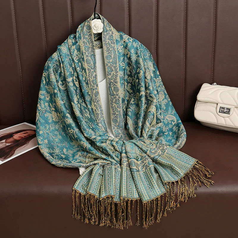 Pashmina Omslagdoek Kasjmier-look Dames 70x190cm Zachte Wintersjaal Vier Seizoenen Warm Foulard Elegante Sjaal | Sansoti
