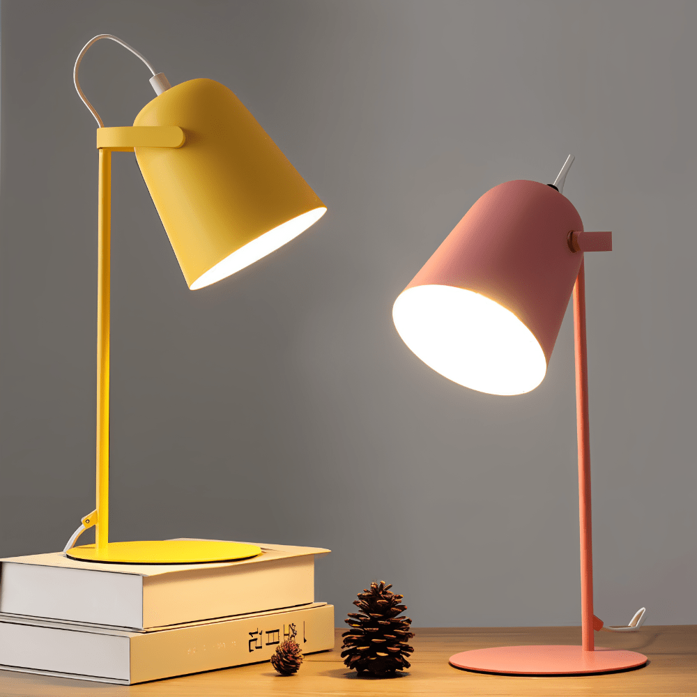Swivel Table Lamp LED E27 with Adjustable Shade Soft Lighting Macaron Colors for Reading and Studying | Sansoti