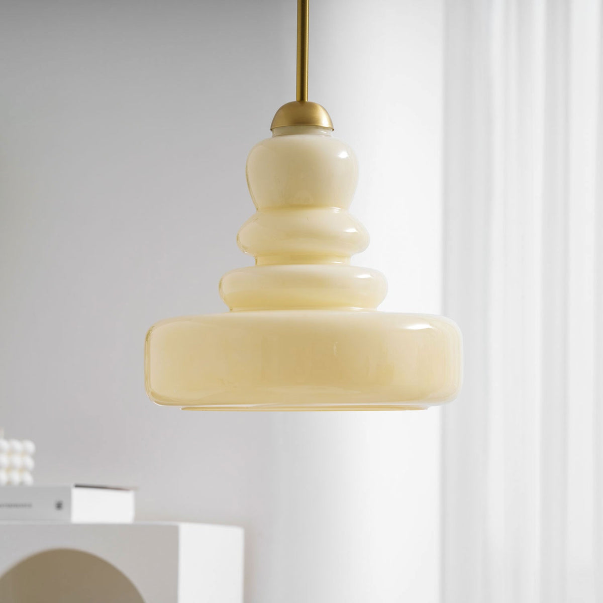 Glas-Hängelampe Industrielles Design Bernstein & Beige Schoolhouse E26/E27 Fassung Ø30cm für Wohnzimmer Küche Esszimmer | Sansoti