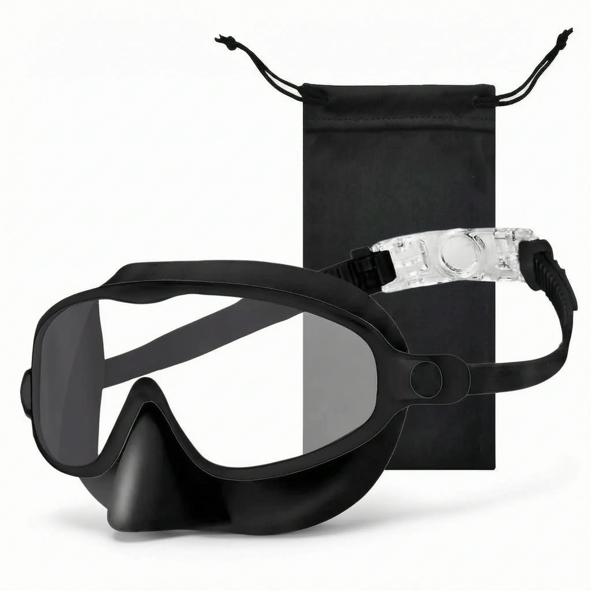 Lunettes de plongée pour enfants avec couvre-nez, lunettes de natation à vision panoramique, sangle réglable, masque de natation junior | Sansoti