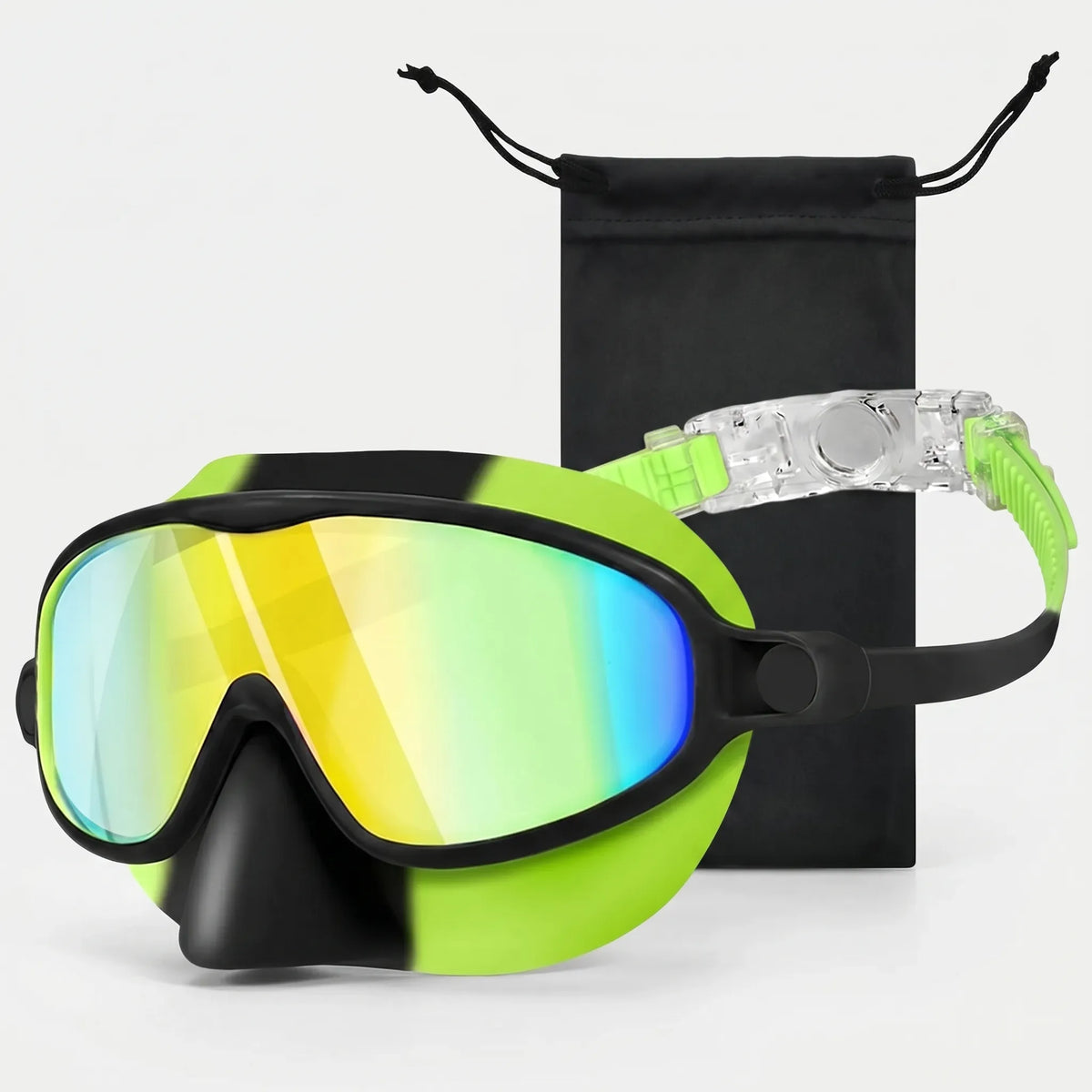 Children’s Diving Mask with Nose Cover Swimming Goggles Panoramic View Adjustable Strap Junior Swimming Mask | Sansoti