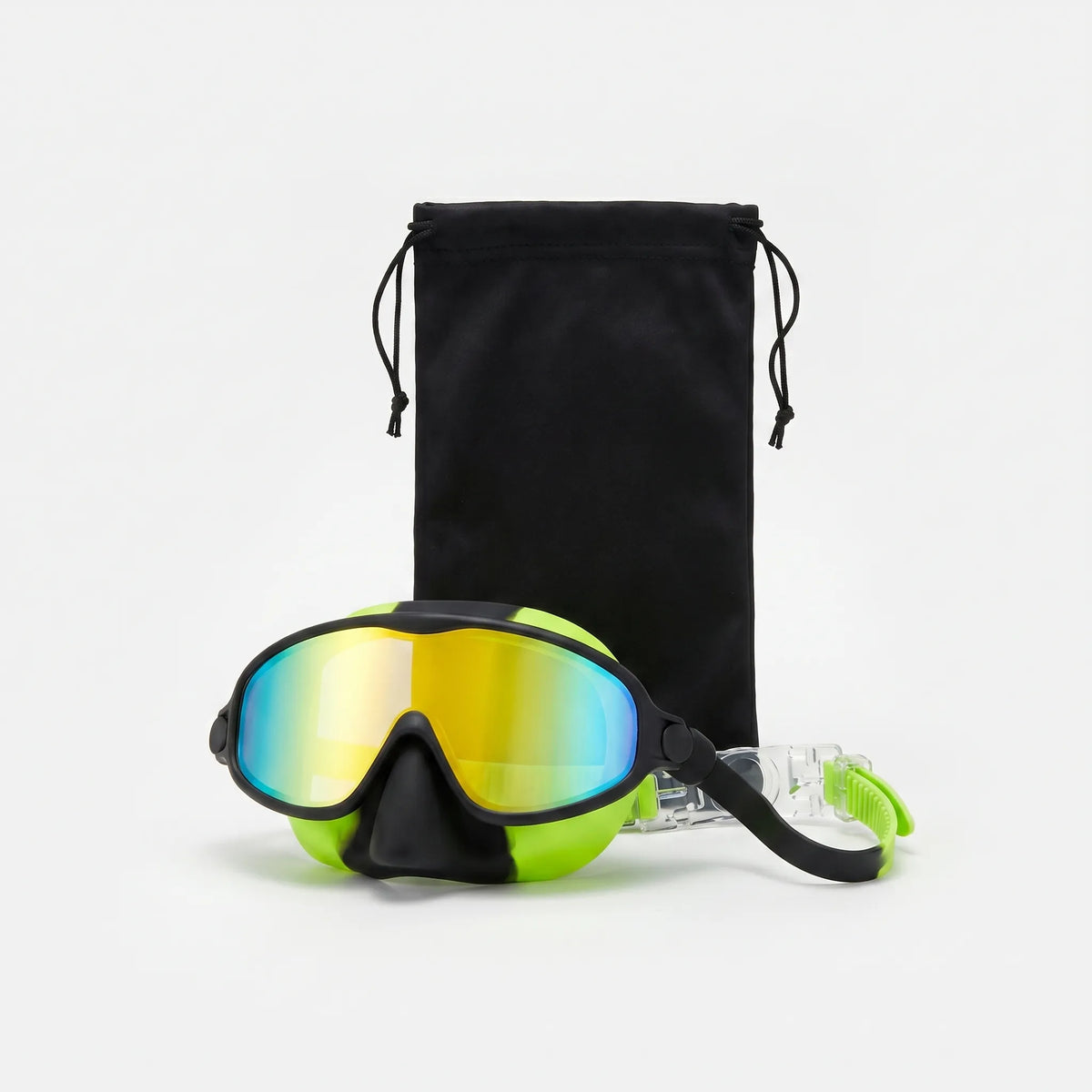 Lunettes de plongée pour enfants avec couvre-nez, lunettes de natation à vision panoramique, sangle réglable, masque de natation junior | Sansoti
