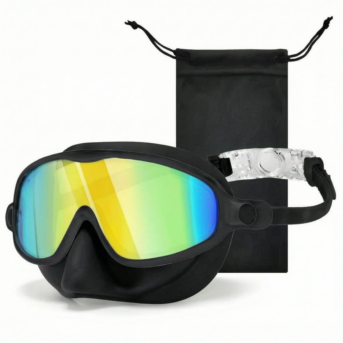 Lunettes de plongée pour enfants avec couvre-nez, lunettes de natation à vision panoramique, sangle réglable, masque de natation junior | Sansoti