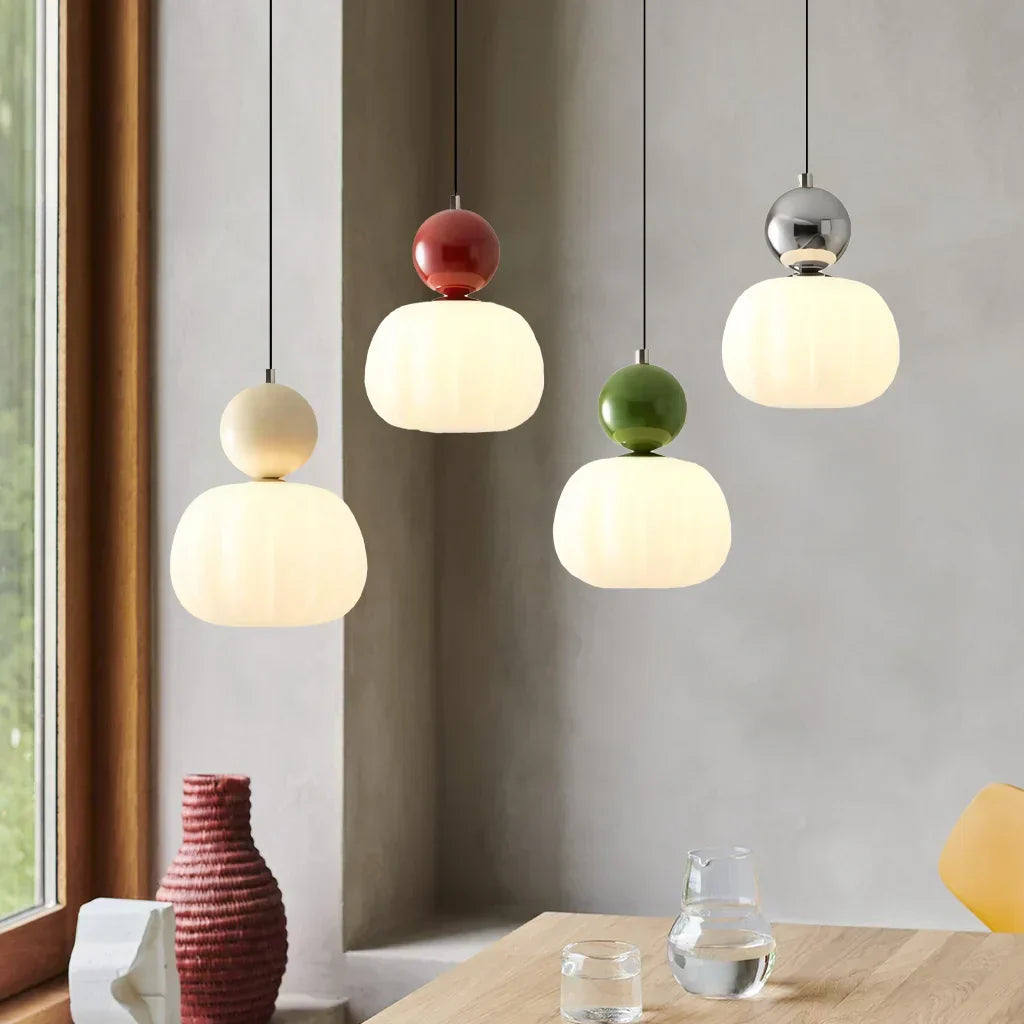Scullon pendant lamp metal PMMA beige dining room living room design lighting modern pendant lamp glass look | Sansoti