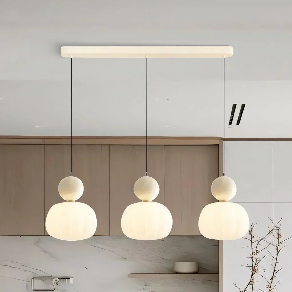Scullon pendant lamp metal PMMA beige dining room living room design lighting modern pendant lamp glass look | Sansoti