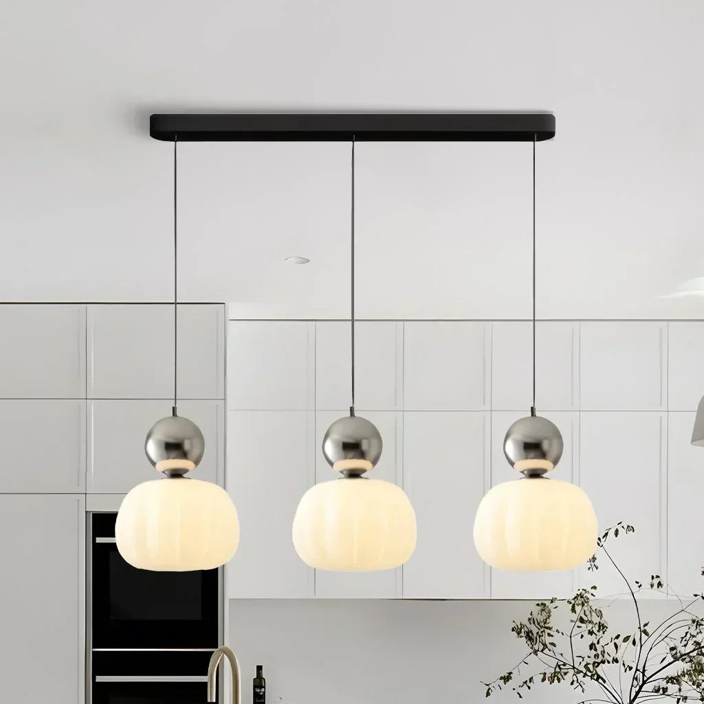 Scullon pendant lamp metal PMMA beige dining room living room design lighting modern pendant lamp glass look | Sansoti