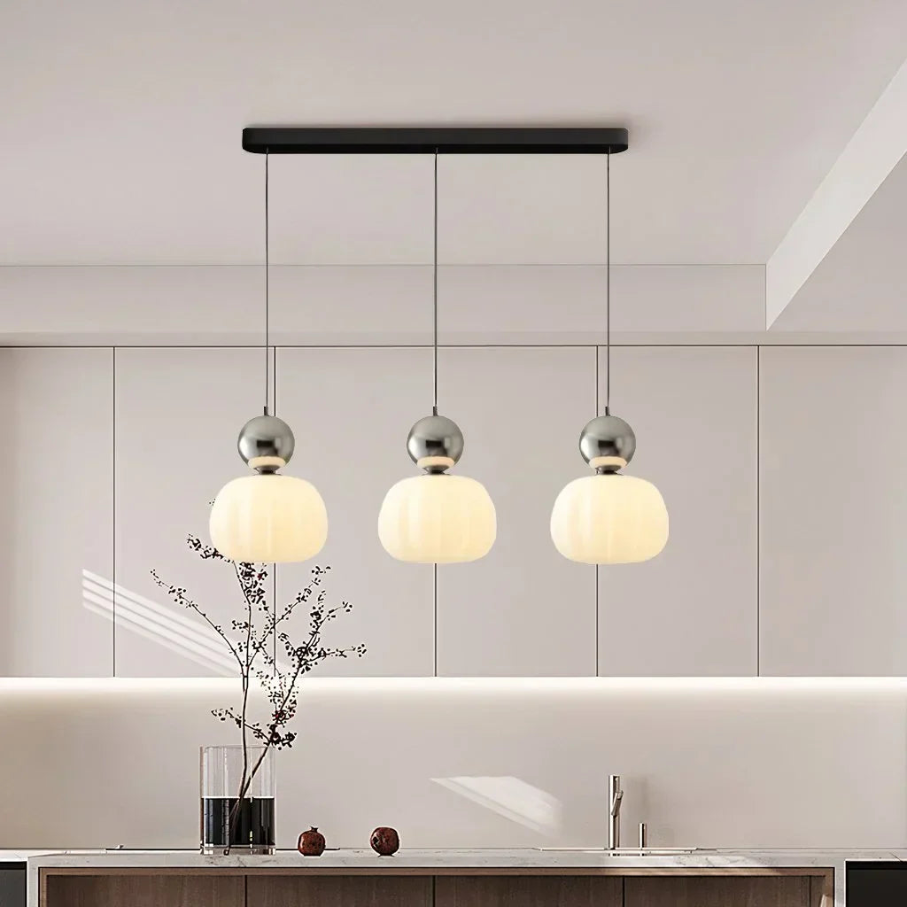 Scullon pendant lamp metal PMMA beige dining room living room design lighting modern pendant lamp glass look | Sansoti