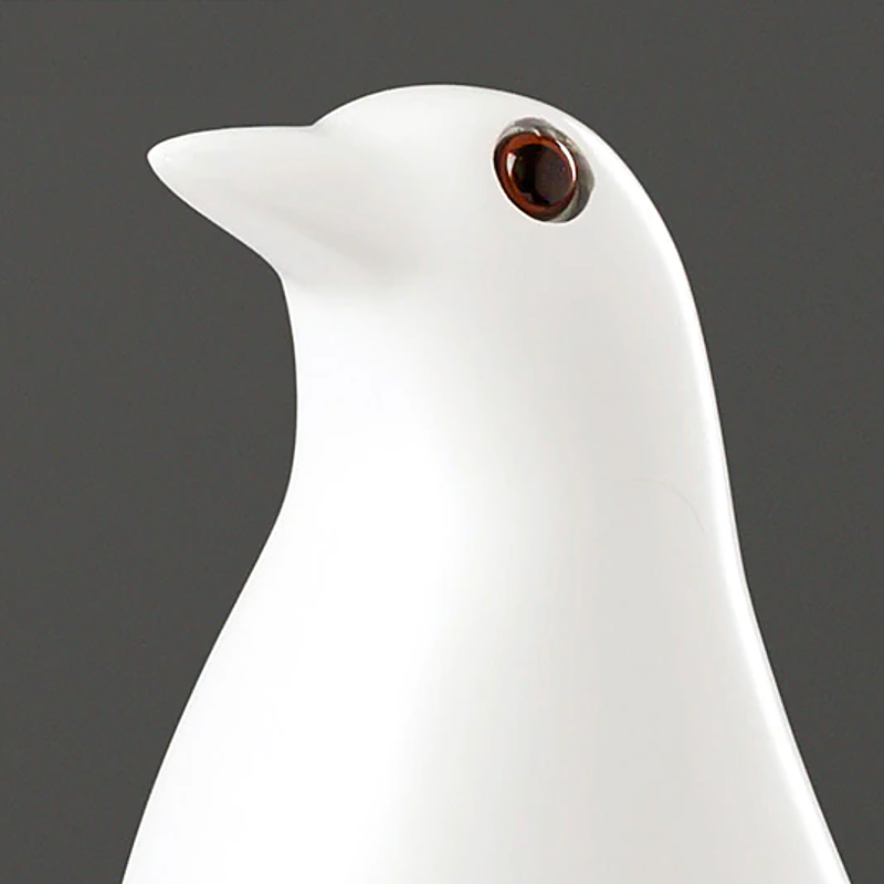 Scandinavian Ceramic Bird Figurine in White or Black for Cabinet, Windowsill, Table, and Interior Decoration | Sansoti