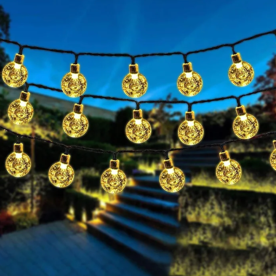 Solar-Powered Twinkling Garden Lighting 10 Meters LED String Waterproof IP65 Outdoor Lighting Ambient Lamps for Garden Terrace and Balcony | Sansoti