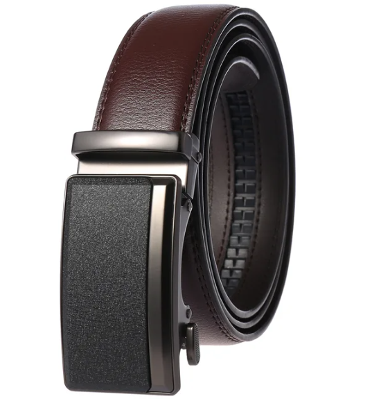 Automatischer Herren-Gürtel aus hochwertigem Rindsleder 3,5 cm breit stilvolle Schnalle elegante Business-Hosenträger | Sansoti