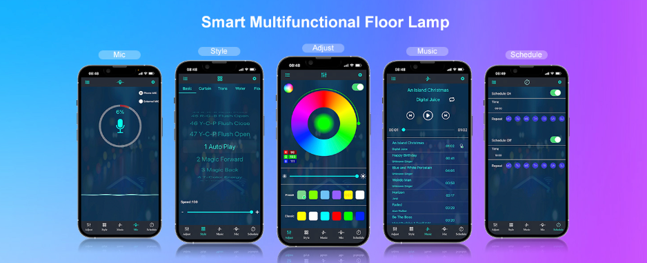 Lampadaire RGB Intelligent 150cm Couleur Rêve Dimmable Application Bluetooth | Sansoti