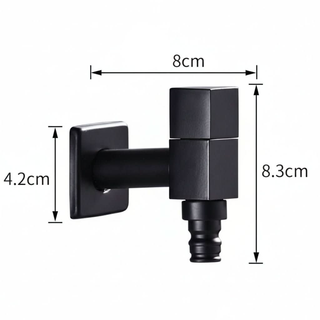 Wandarmatur Messing Mattschwarz G1/2 Wandmontage Küche Badezimmer Garten Balkon Außenwasserhahn Modern Skandinavisch | Sansoti