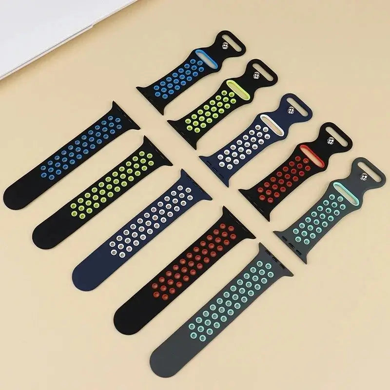 Breathable Silicone Smartwatch Band – Two-Tone Sport Band for 38mm to 49mm Watches, Unisex | Sansoti