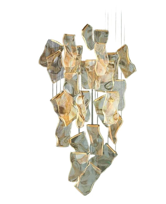 Waterfall Chandelier LED Metal Acrylic Dimmable Multi-Light Living Room Dining Area Bedroom Modern Interior | Sansoti