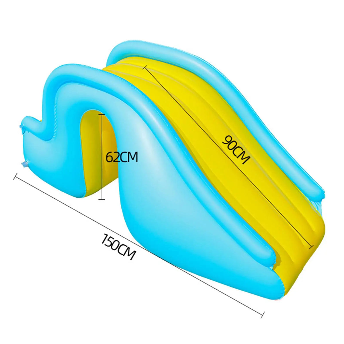 Inflatable Slide PVC 180x90 cm Blue Yellow Pool Garden Water Slide Children Summer Playground | Sansoti