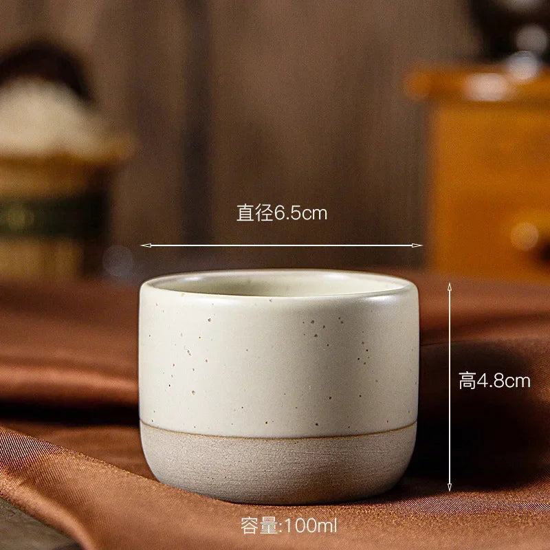Japandi Coffee Mug Ceramic Handmade Espresso Cup Tea Cup Japanese Style 100ml 180ml 230ml Wabi Sabi Stoneware Coffee Cup Restaurant Café | Sansoti