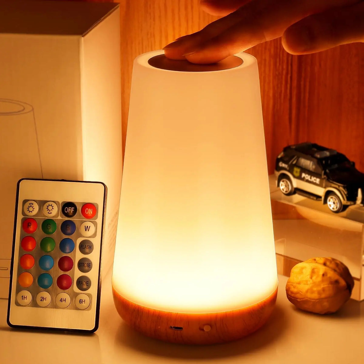 RGB Mood Lighting with Remote Control — Dimmable Table Lamp 13 Colors Touch Control | Sansoti