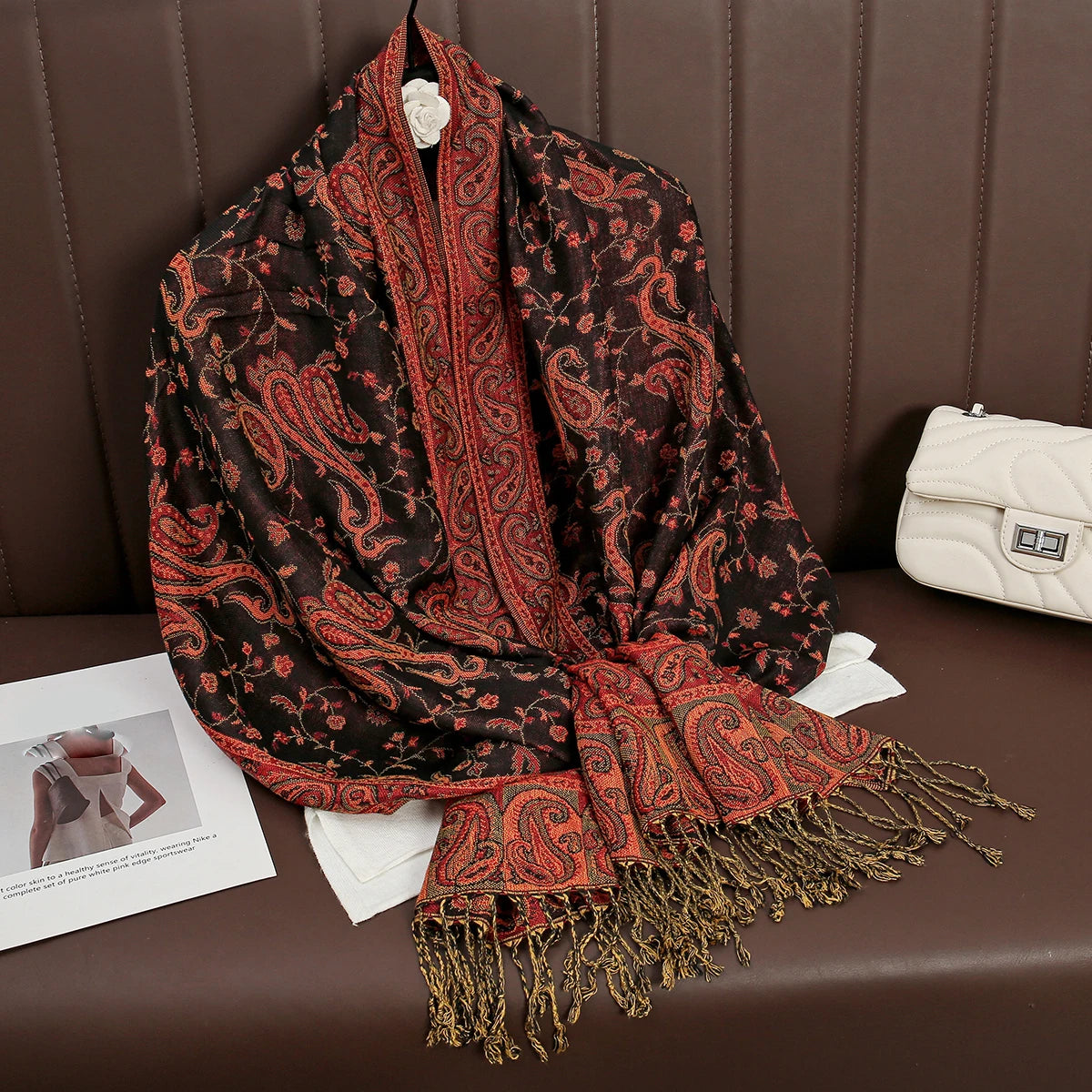 Pashmina Omslagdoek Kasjmier-look Dames 70x190cm Zachte Wintersjaal Vier Seizoenen Warm Foulard Elegante Sjaal | Sansoti