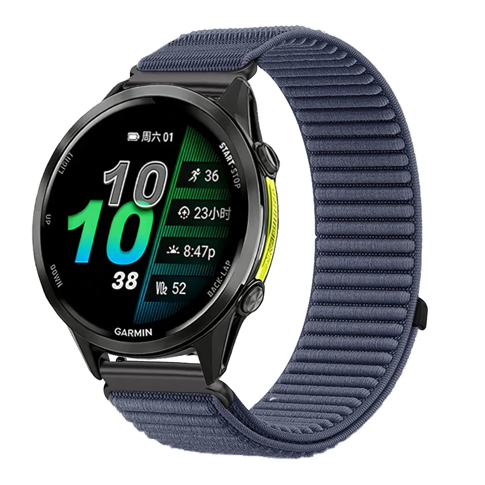 Ademend en verstelbaar nylon smartwatch-bandje van 21 cm voor sporthorloges, 20 mm en 22 mm, unisex polsband | Sansoti