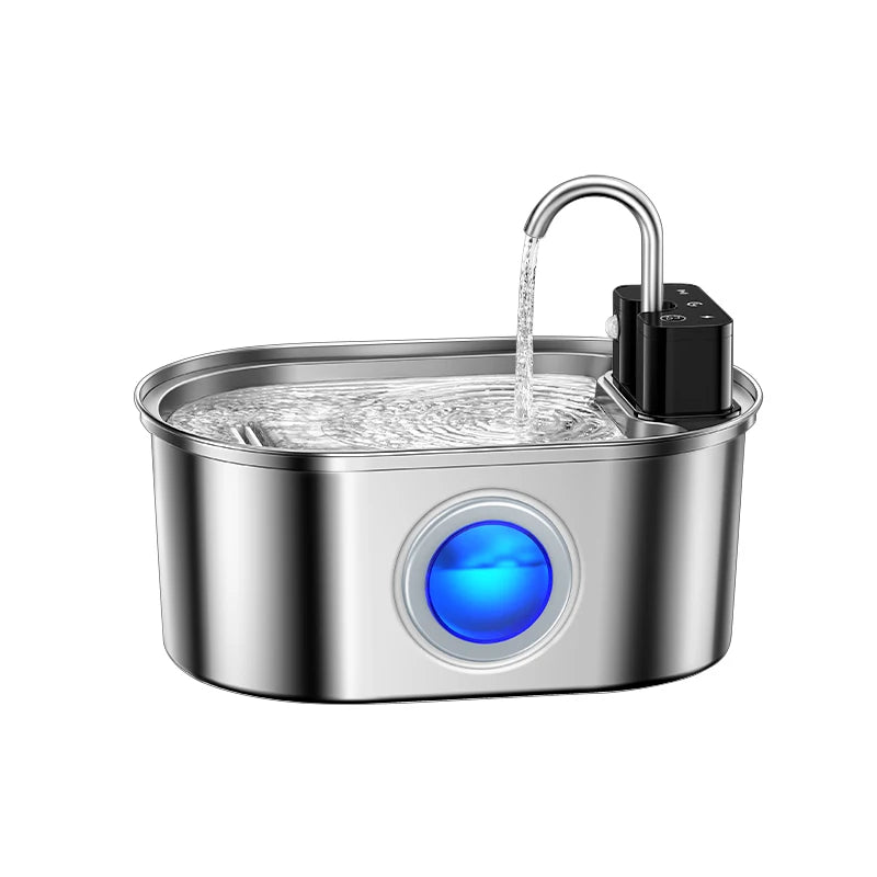 Draadloze Drinkfontein voor Katten RVS 3.2L Met Filter Oplaadbaar Stil Waterdispenser Huisdier Drinkbak | Sansoti