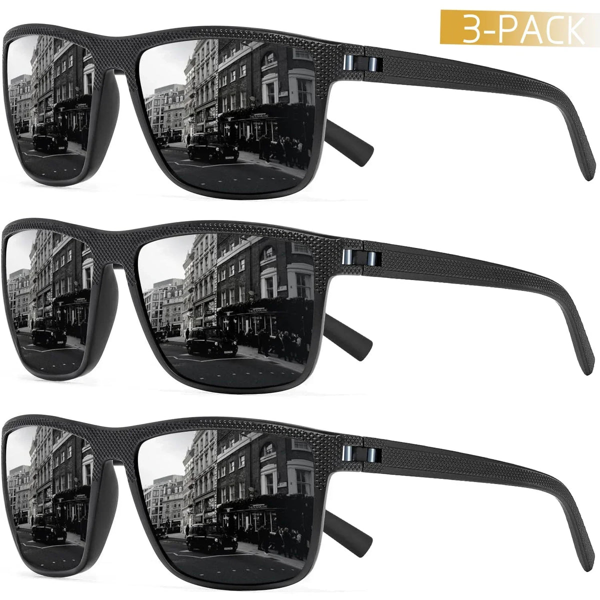 Polarized Sunglasses Set of 3 Pieces UV400 Protection Lightweight Frame | Sansoti