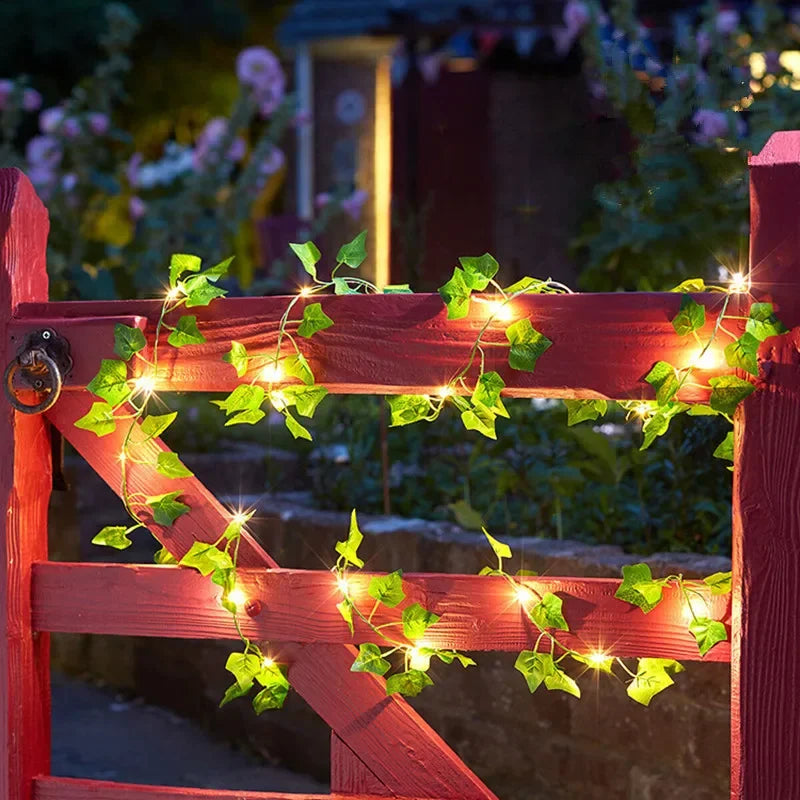 LED Lichtslinger Kunstbladeren 2-10m Groene Ranken Batterij Sfeerverlichting Decoratieve Slinger Binnen Buiten | Sansoti