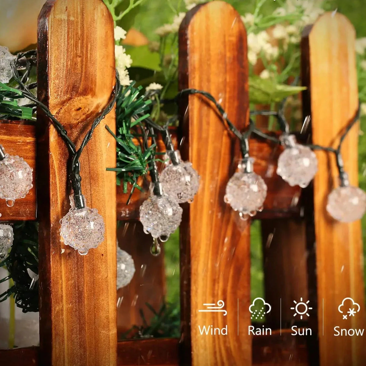 Solar-Powered Twinkling Garden Lighting 10 Meters LED String Waterproof IP65 Outdoor Lighting Ambient Lamps for Garden Terrace and Balcony | Sansoti