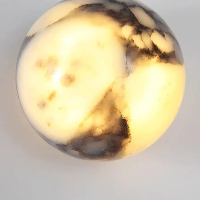 Wall Lamp Globe Marble Natural Stone E14 Warm White Light Bedroom Dining Room Hallway Wall Lighting Interior | Sansoti