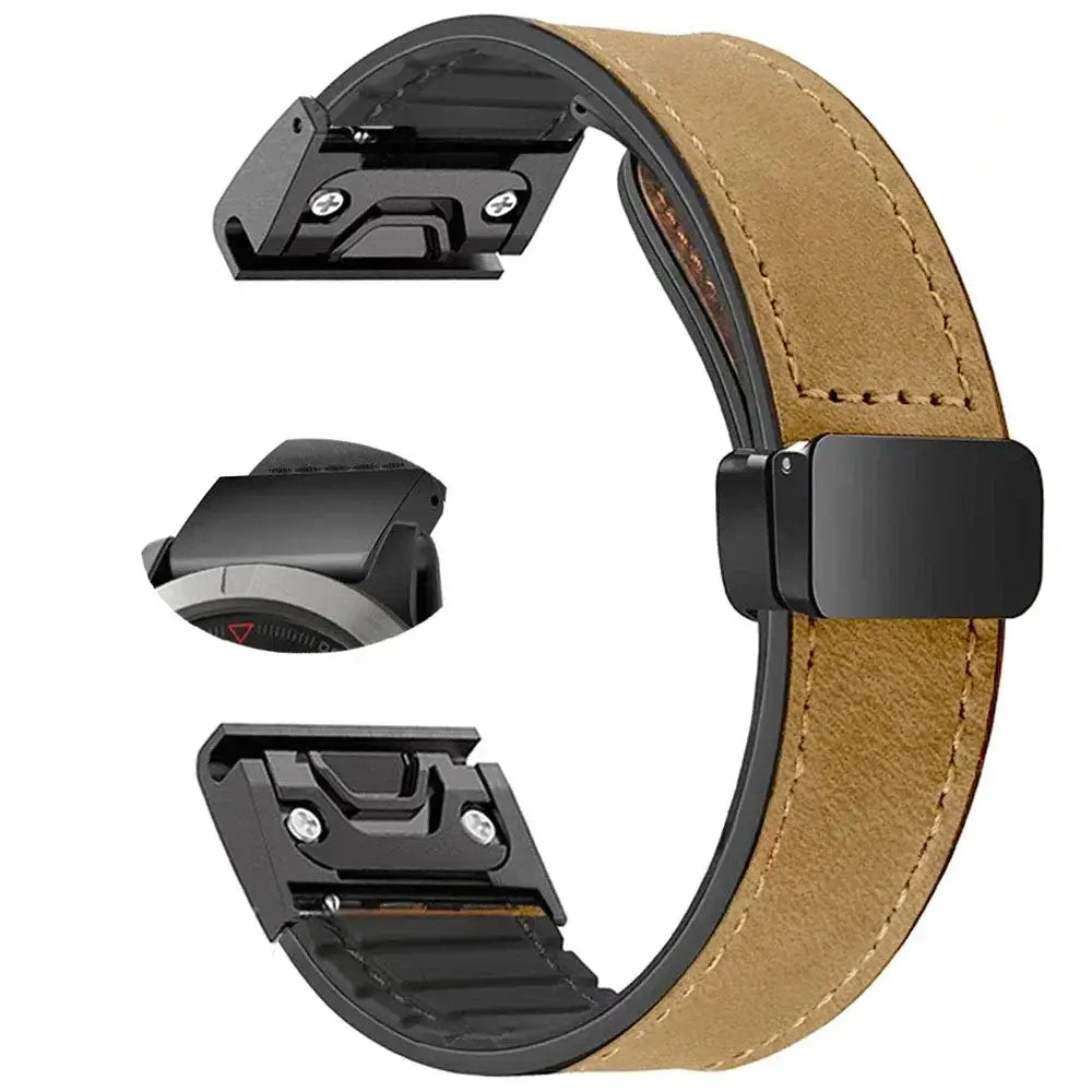 Leather Smartwatch Band with Magnetic Closure Quick-Release System 20mm 22mm 26mm Wristband Universal | Sansoti