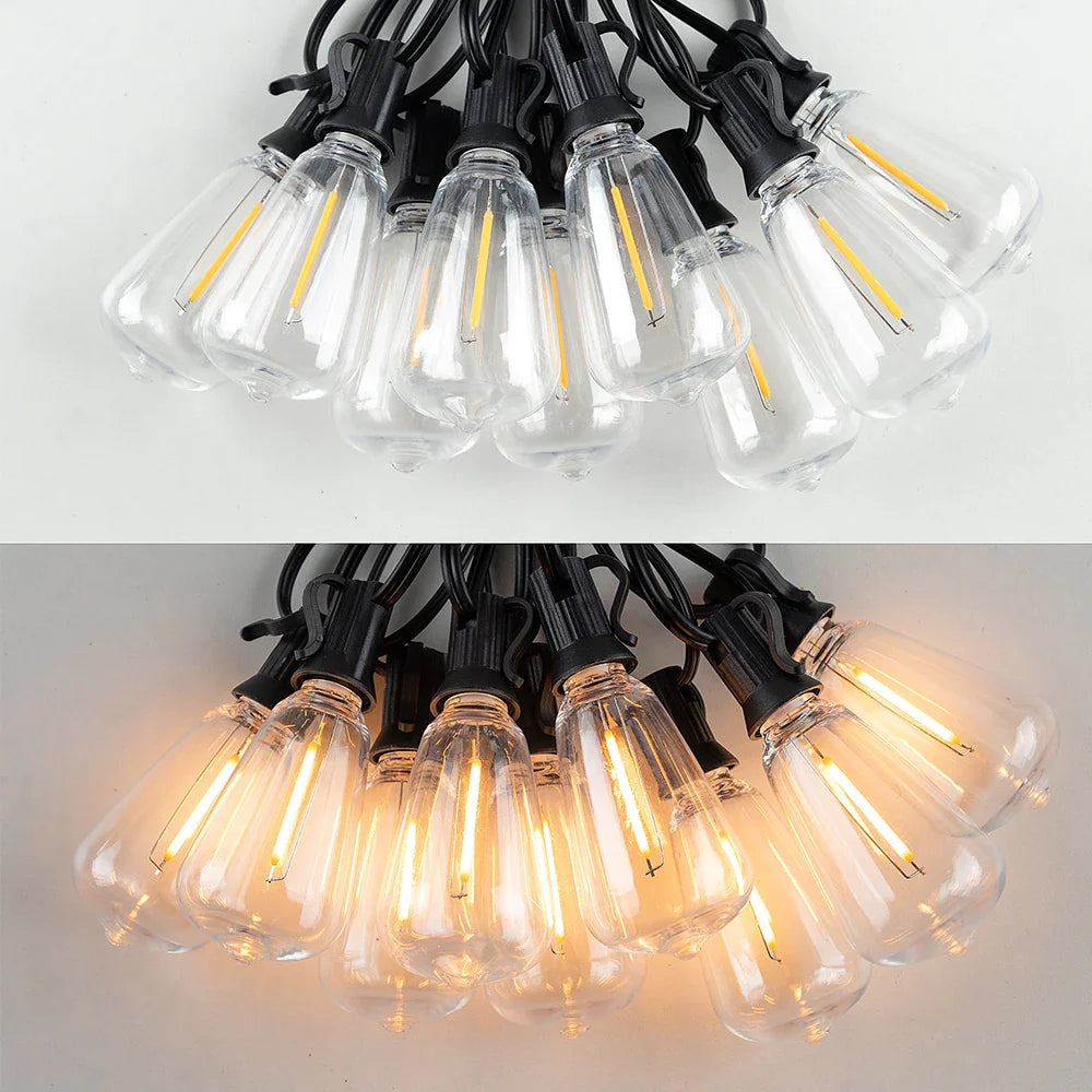 Outdoor Mood Light String Weatherproof Cord with Unbreakable Bulbs Garden Lighting Terrace Lighting IP44 Waterproof 10 Meters Warm White Party Lighting Mood Lighting | Sansoti