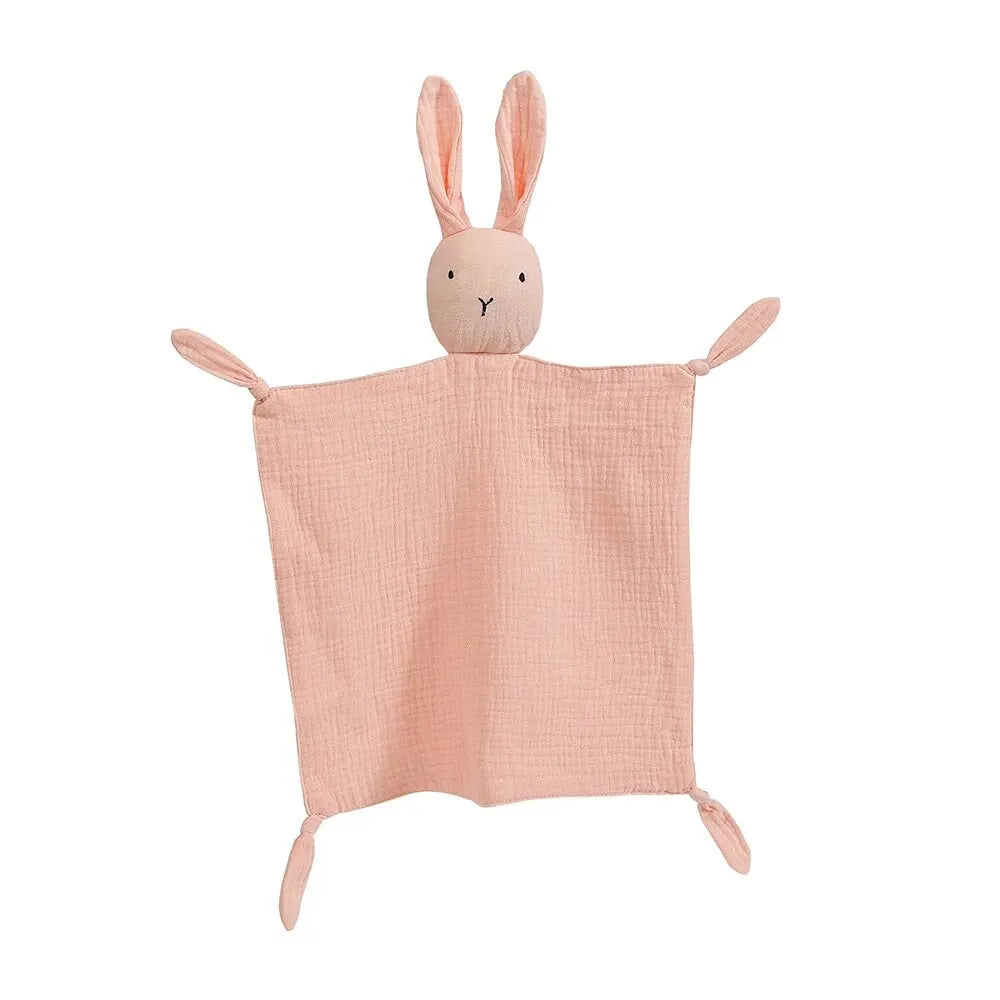Doudou en coton avec tête d’animal pour bébé | Aide au sommeil douce pour nouveau-nés, cadeau de naissance, doudou réconfortant, jouet | Sansoti